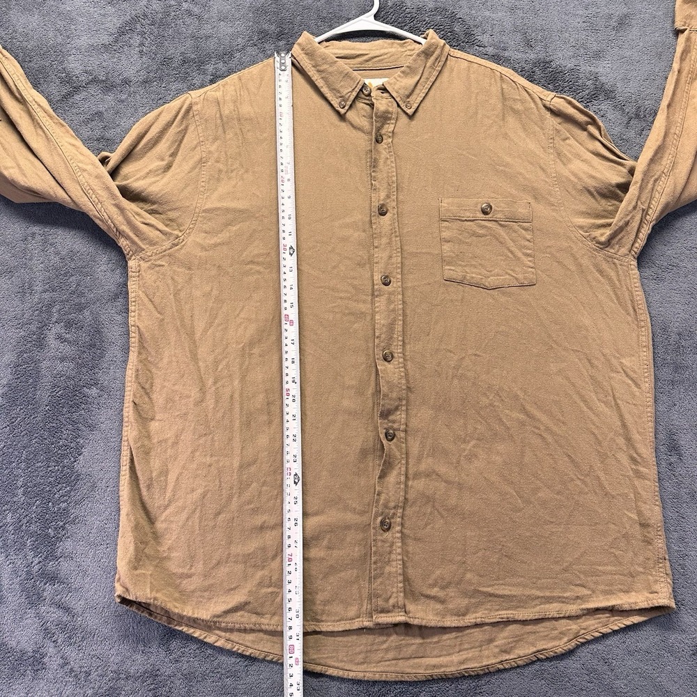 Field & Stream Flannel Shirt Mens 2XL Tan Brown Cotton Button Down Long Sleeve - Picture 10 of 10